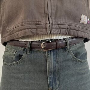 Brown Silver Boho Belt Unisex Adjustable Fit 26–34" Y2K Style